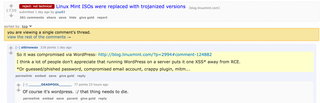 Reddit User Hates WordPress